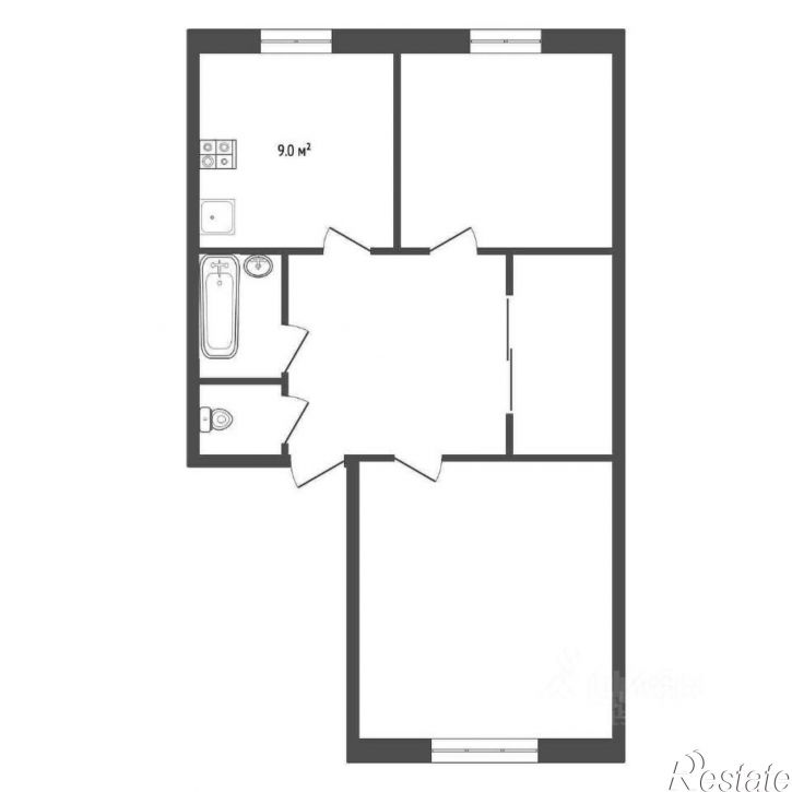 2-комн квартира ул Московских строителей, 10А,  д. 10А