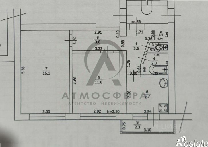 2-комн квартира ул Рабфаковская, 9,  д. 9